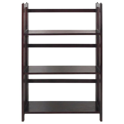 Wooden Bookcase with Open Shelves and Sturdy Construction