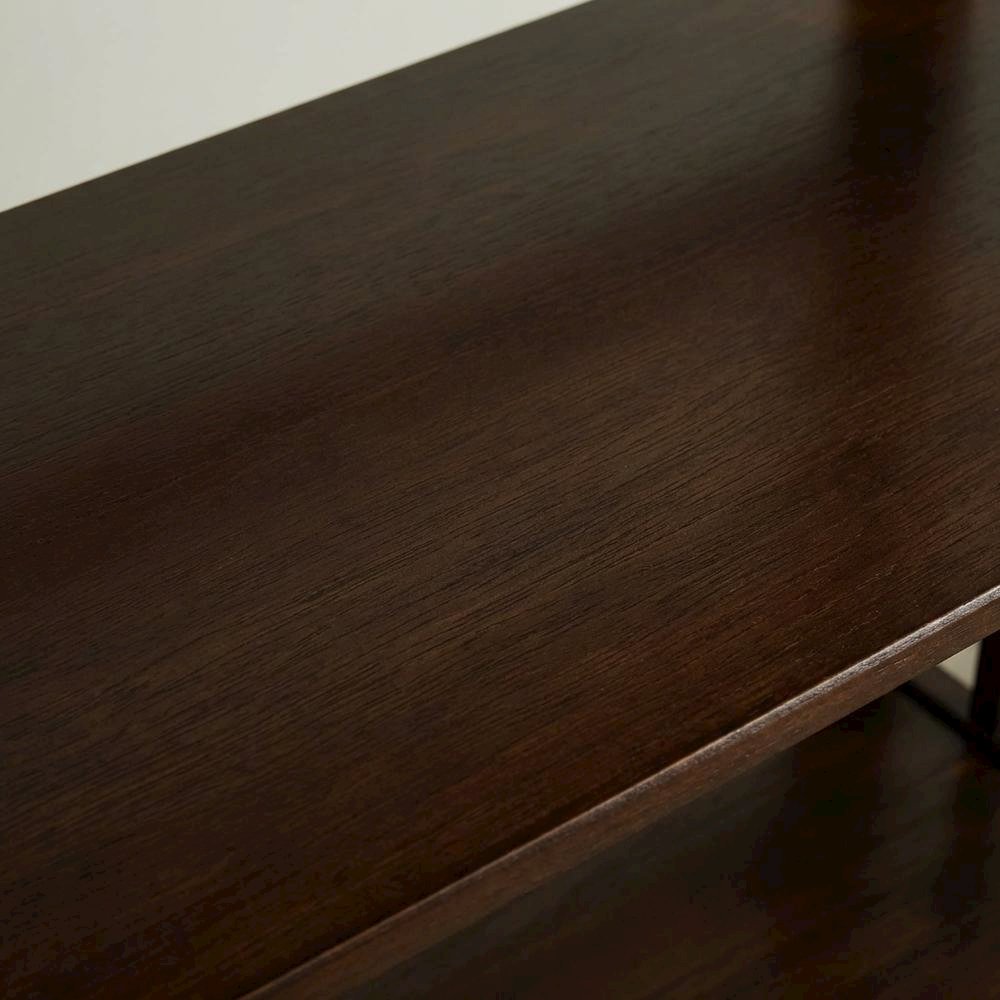 Wooden bookcase in finish with adjustable shelves for versatile storage