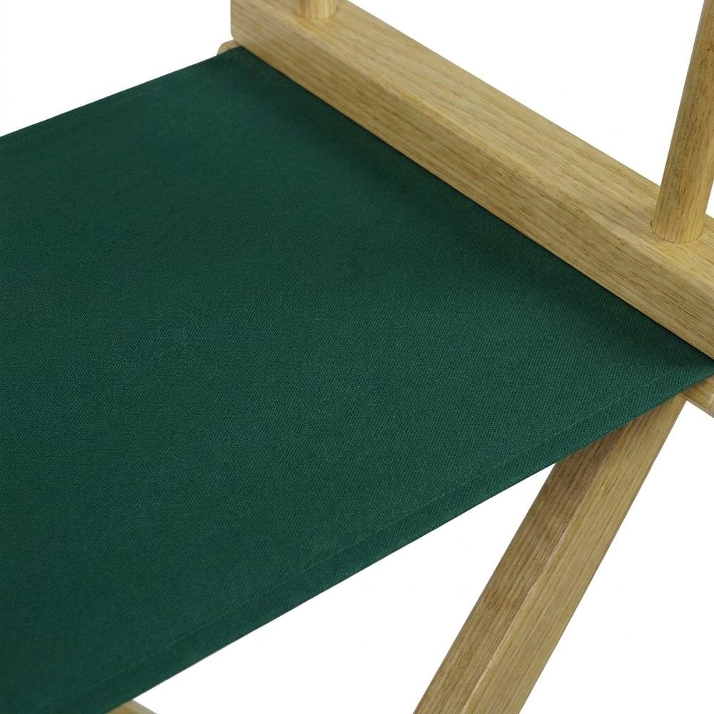 Green Extra-Wide Director's Chair, Natural Frame, 30-Inch Bar Height