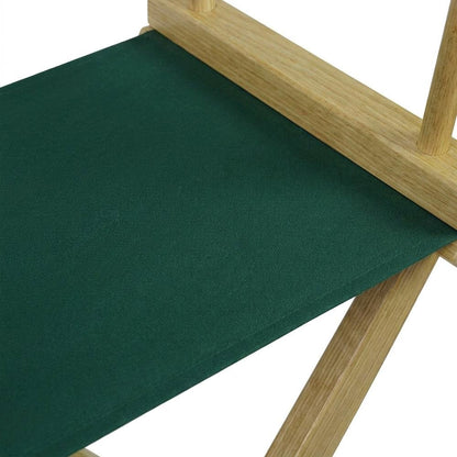 Green Extra-Wide Director's Chair, Natural Frame, 30-Inch Bar Height