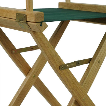 Green Extra-Wide Director's Chair, Natural Frame, 30-Inch Bar Height