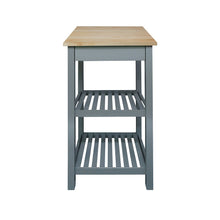 Sunrise Kitchen Island with Solid Wood Top - Slate Gray