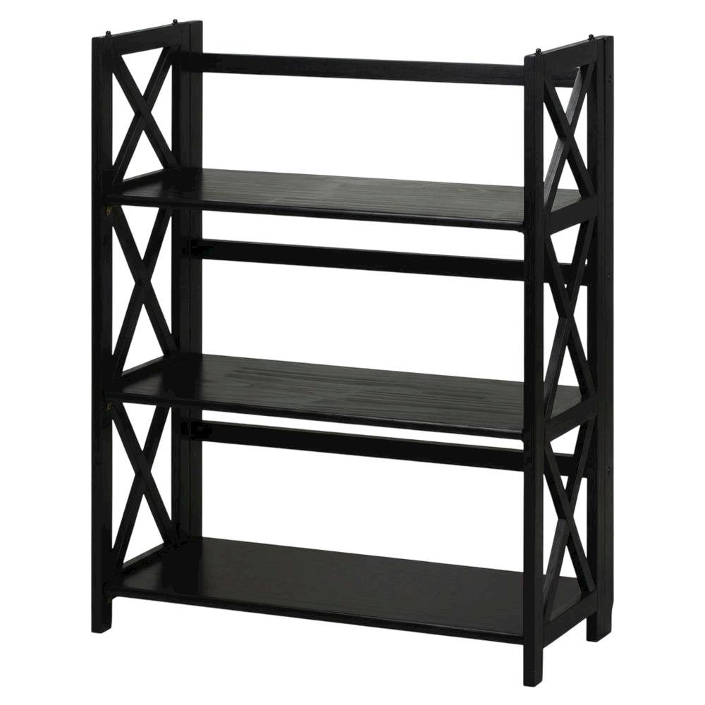 Wooden Bookcase in Finish with Multiple Shelves for Storage
