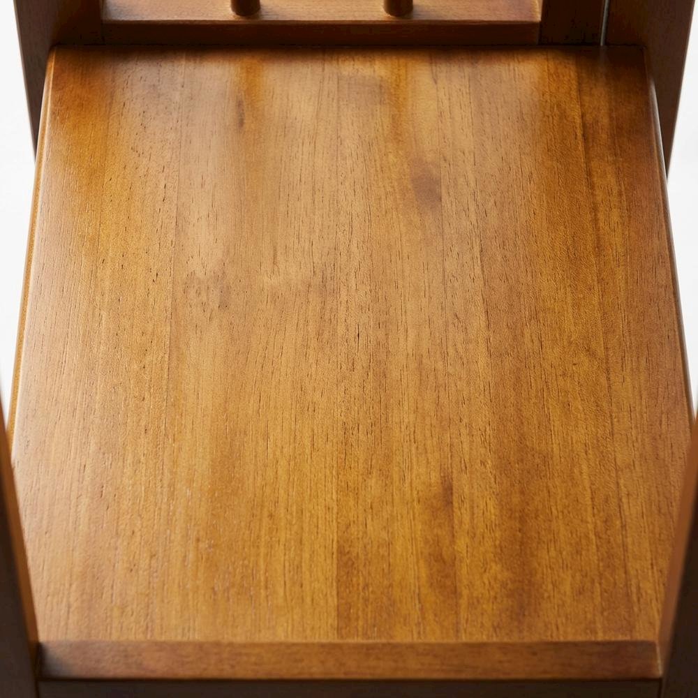 Brown Honey Oak Folding Bookshelf with Foldable Shelf Frame and 3 Fixed Tiers