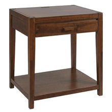 Warm Brown Nightstand with Usb Port and Solid Wood Construction