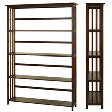 Wooden bookcase in finish with adjustable shelves for versatile storage