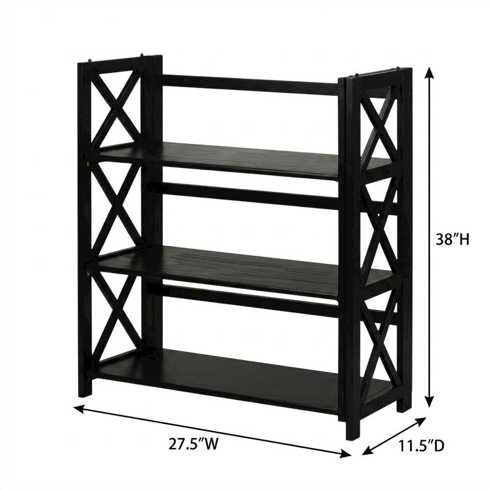 Wooden Bookcase in Finish with Multiple Shelves for Storage