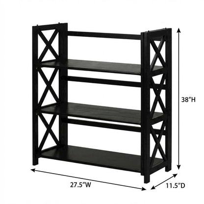 Wooden Bookcase in Finish with Multiple Shelves for Storage