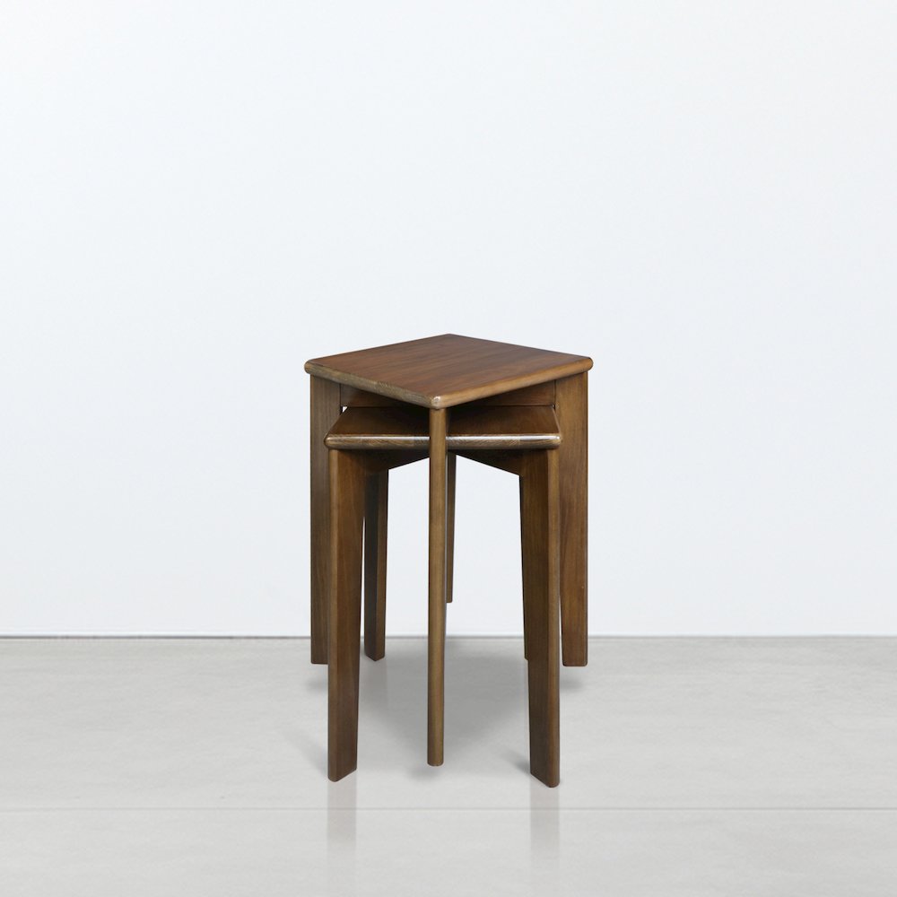 100% American Hardwood Square Stackable Stool 2-Pc Set