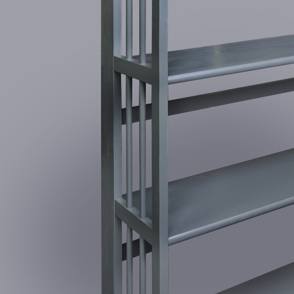 3-Shelf Folding Stackable Bookcase 27.5" Wide, Slate Gray