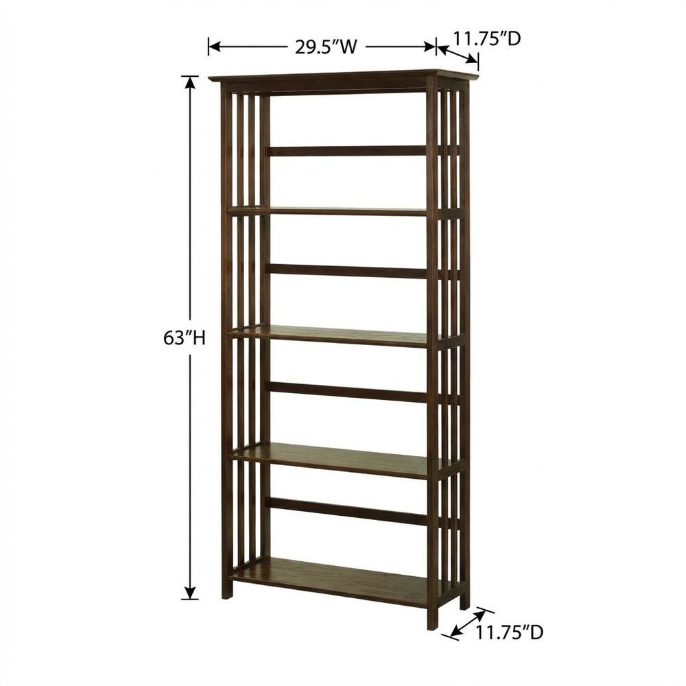 Wooden bookcase in finish with adjustable shelves for versatile storage
