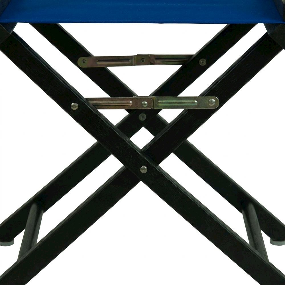 Blue Director's Chair, Black Frame, 18-Inch Seat, Folding Portable