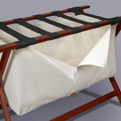 Heavy Duty 34" Extra Wide Luggage Rack with Zippered Laundry Bag- Walnut