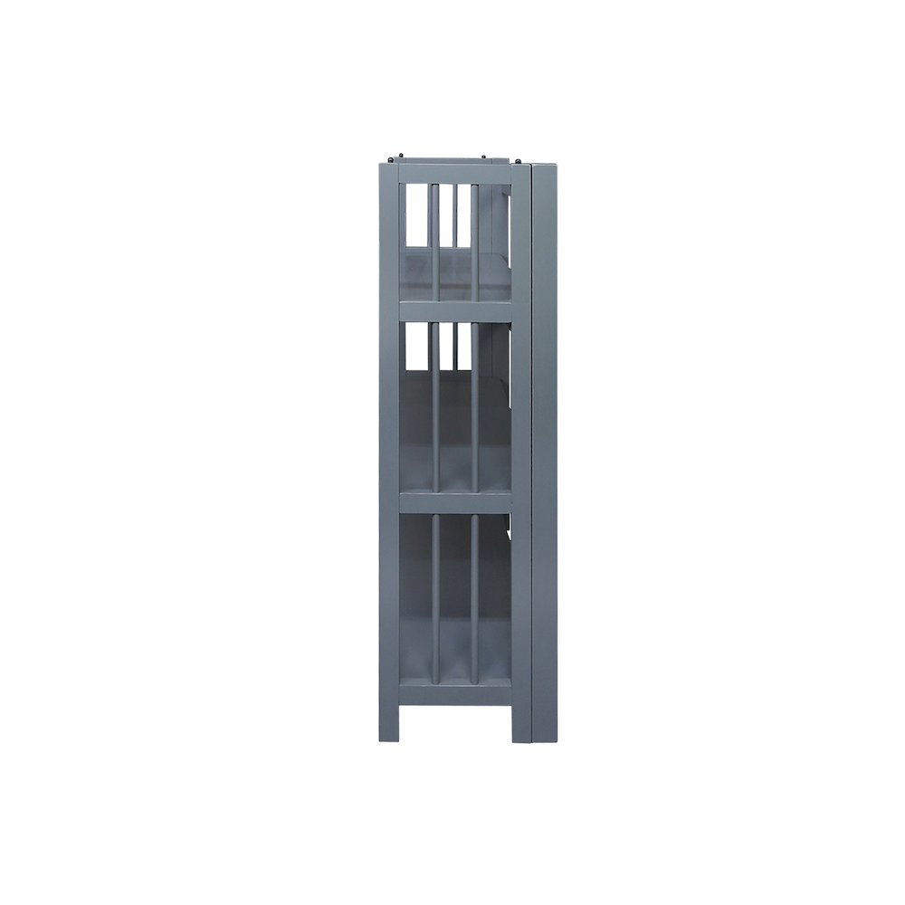 3-Shelf Folding Stackable Bookcase 27.5" Wide, Slate Gray