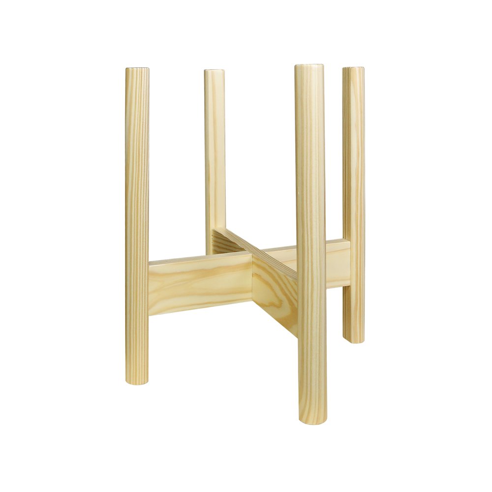 Mid-Century Modern Wood Plant Display Stand, Fit Up to 12"