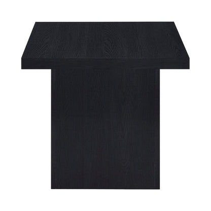 Modern Square End Table, Black Laminate Veneer, Scratch-Resistant