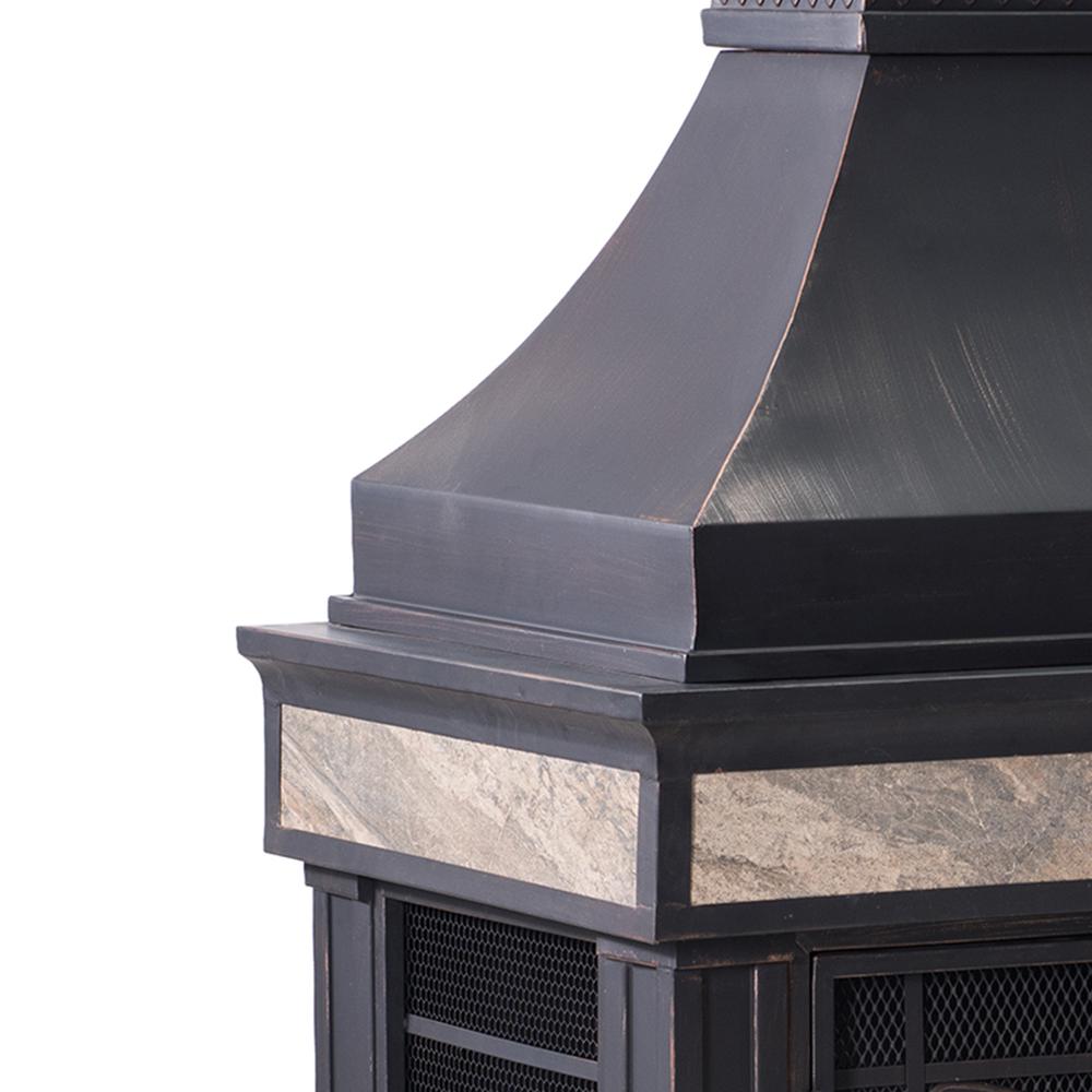 Heirloom Slate Wood Burning Fireplace - Black