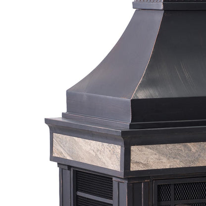 Heirloom Slate Wood Burning Fireplace - Black