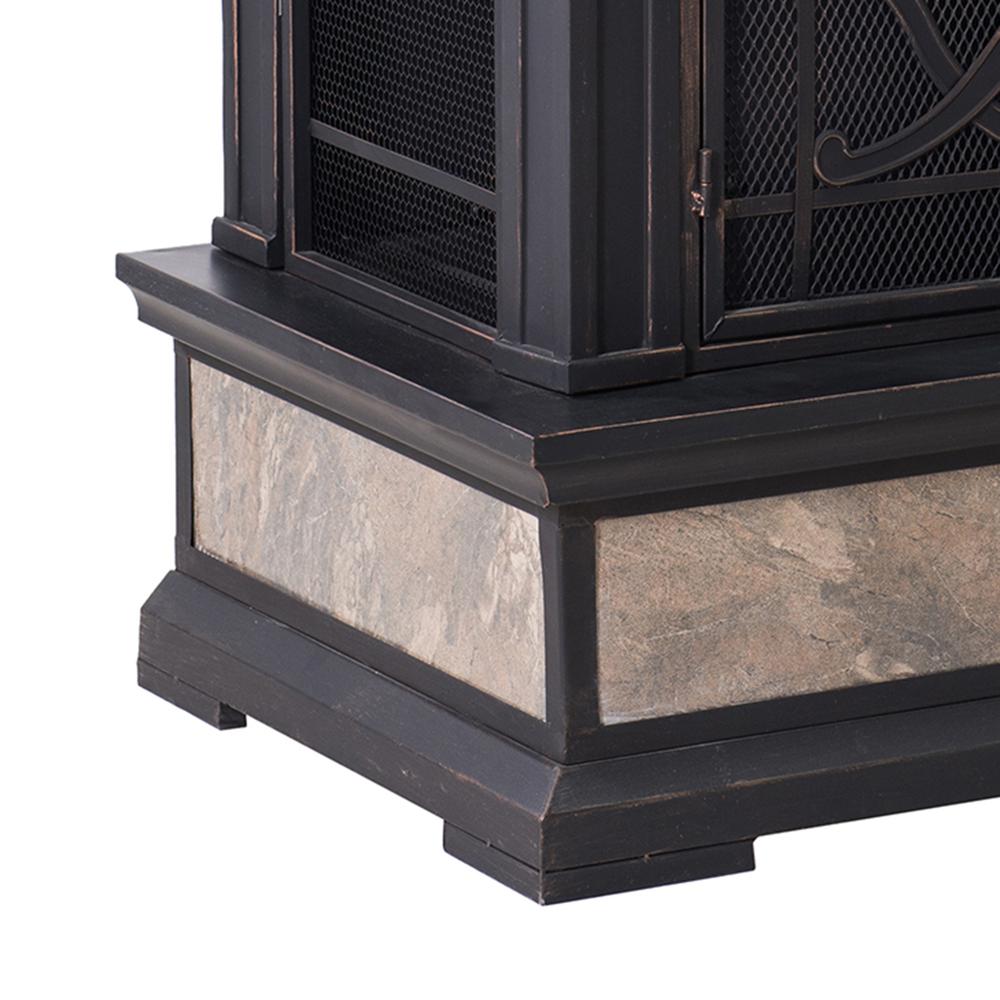 Heirloom Slate Wood Burning Fireplace - Black