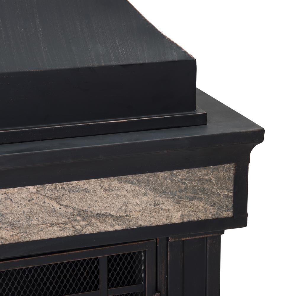 Heirloom Slate Wood Burning Fireplace - Black