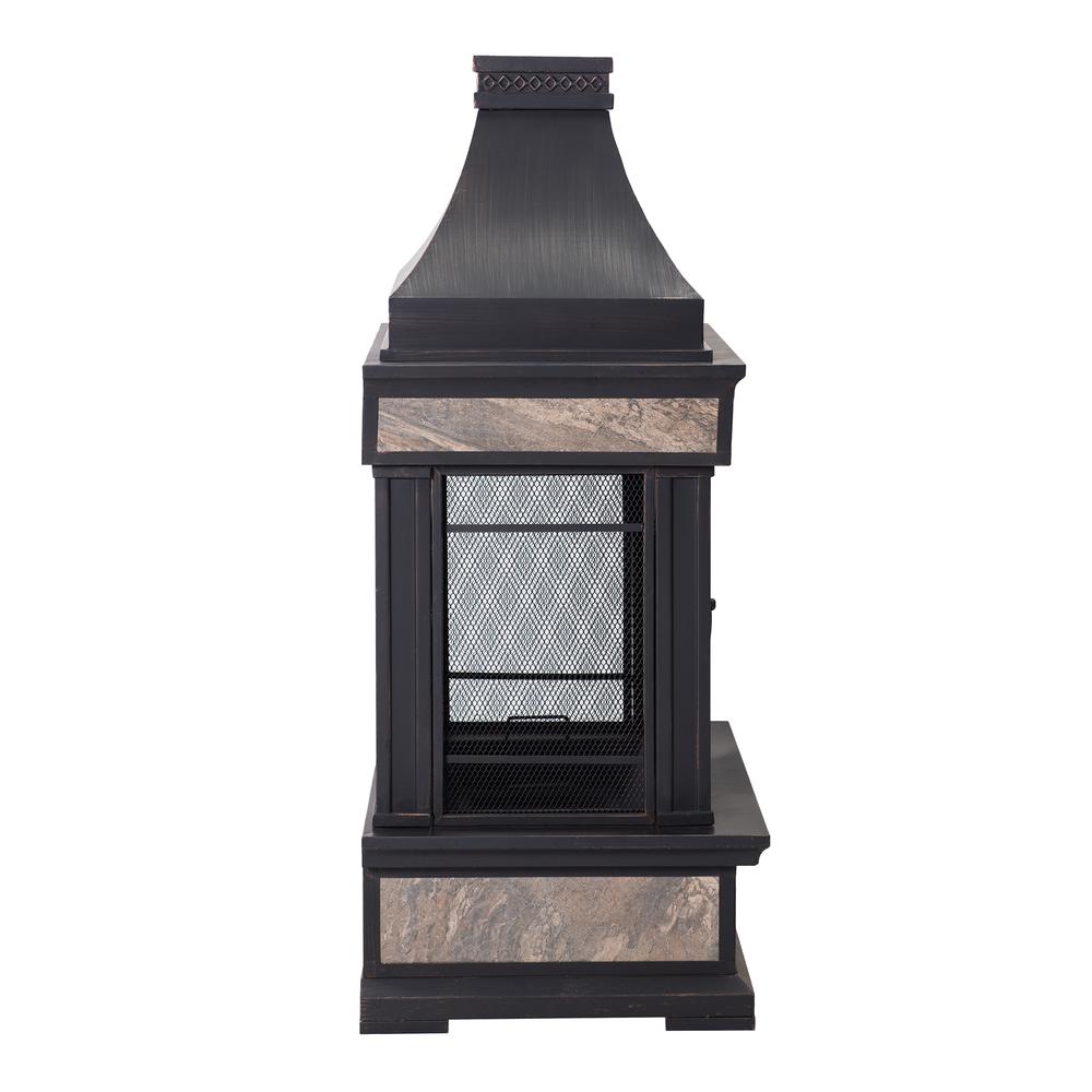 Heirloom Slate Wood Burning Fireplace - Black