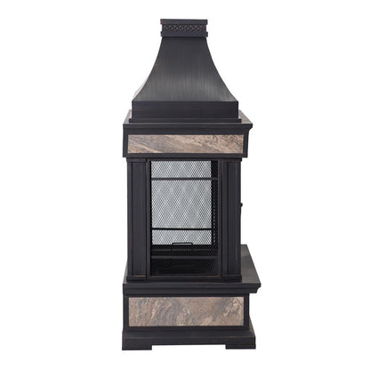 Heirloom Slate Wood Burning Fireplace - Black