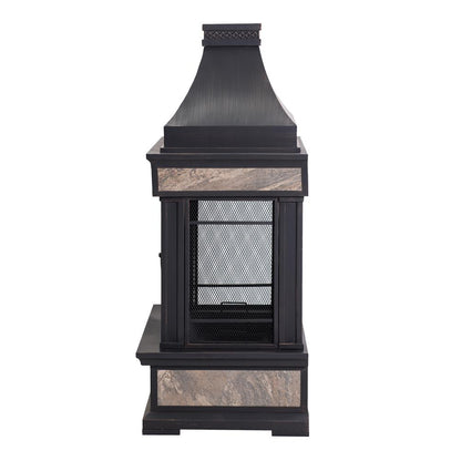 Heirloom Slate Wood Burning Fireplace - Black