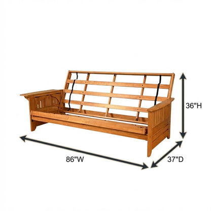 Gray Futon with Espresso Frame and Comfortable Seating for Living Rooms