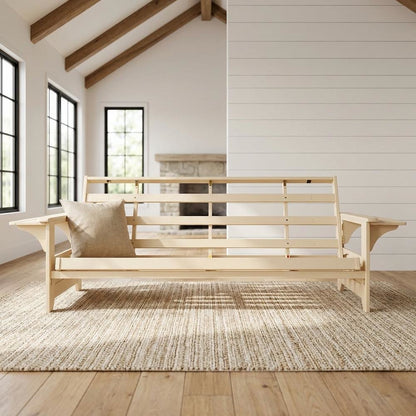 Gray Polyester Futon with Sturdy Frame and Comfortable Design