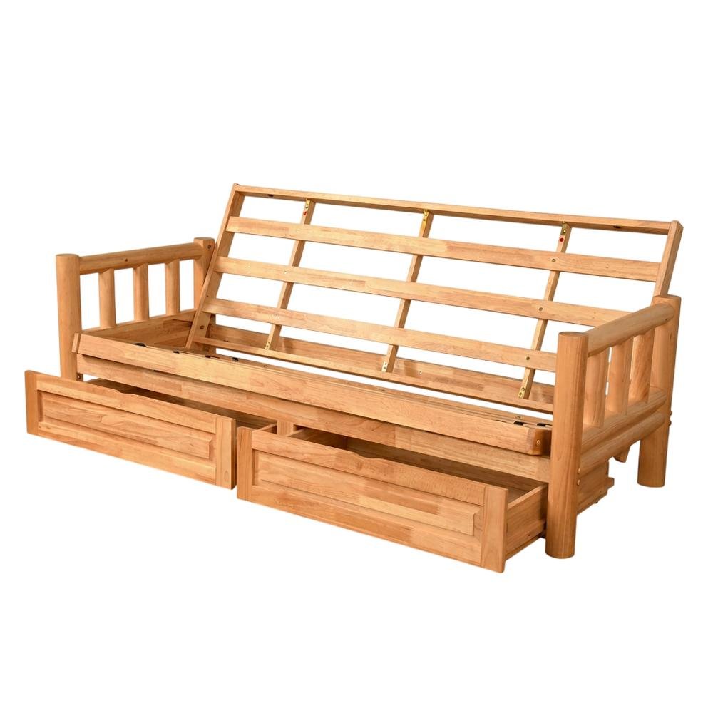 Multi-Functional Futons in Neutral Finish with Comfortable Cushioning