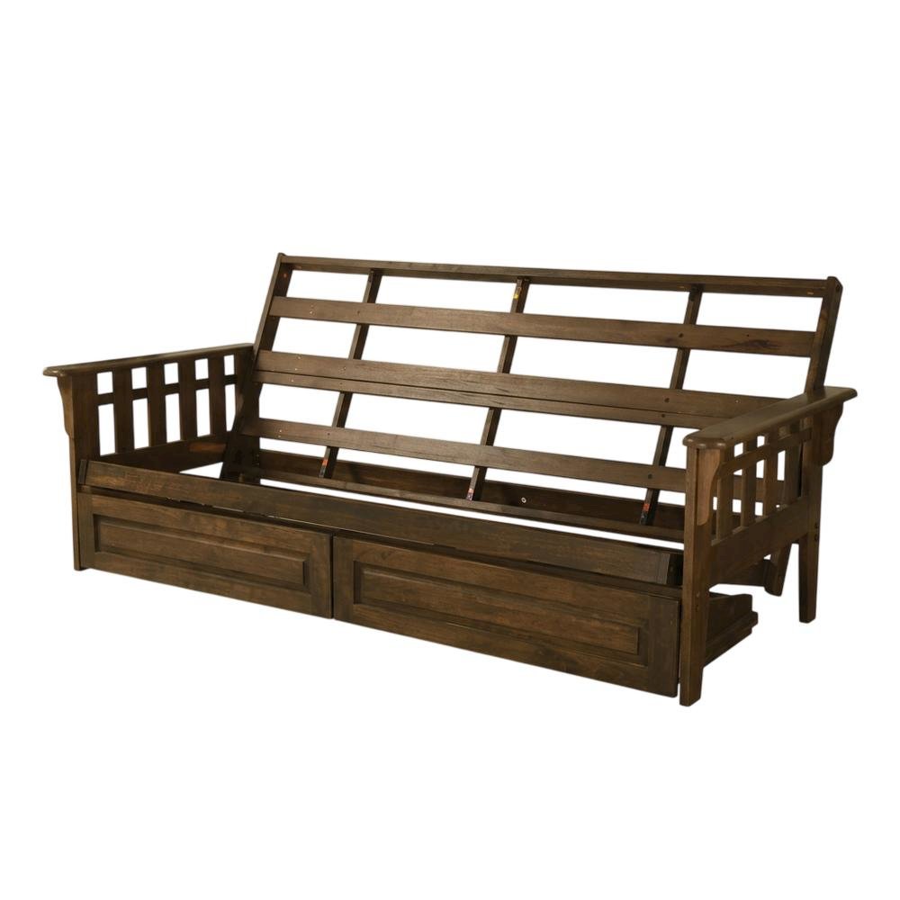 Wooden Futon Frame in Natural Finish with Sturdy Construction