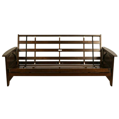 Espresso Color Futon with Sturdy Frame and Large Sleeping Area