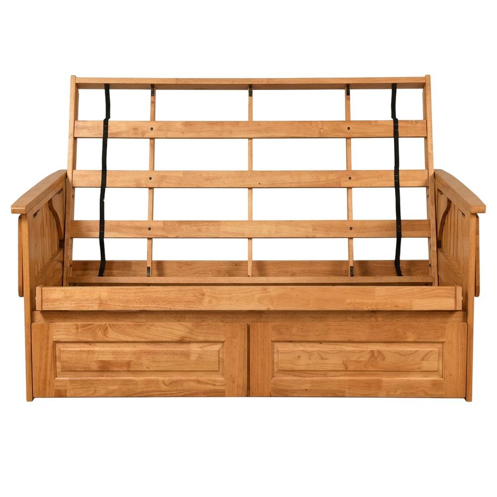 Gray Futon Sofa Bed with Durable Frame and Comfortable Mattress