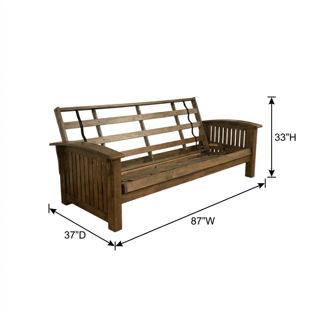 Rustic Walnut Futon with Sturdy Frame and Comfortable Seating