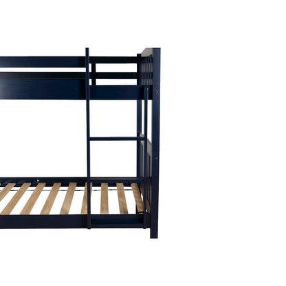 Twin Bunk Bed with Storage Drawers, Twin, Navy Blue (Mattresses Not Included)