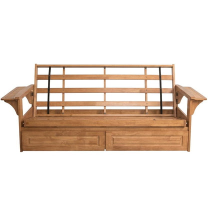 Foldable Fabric Futon with Polyester Cover and Sturdy Frame