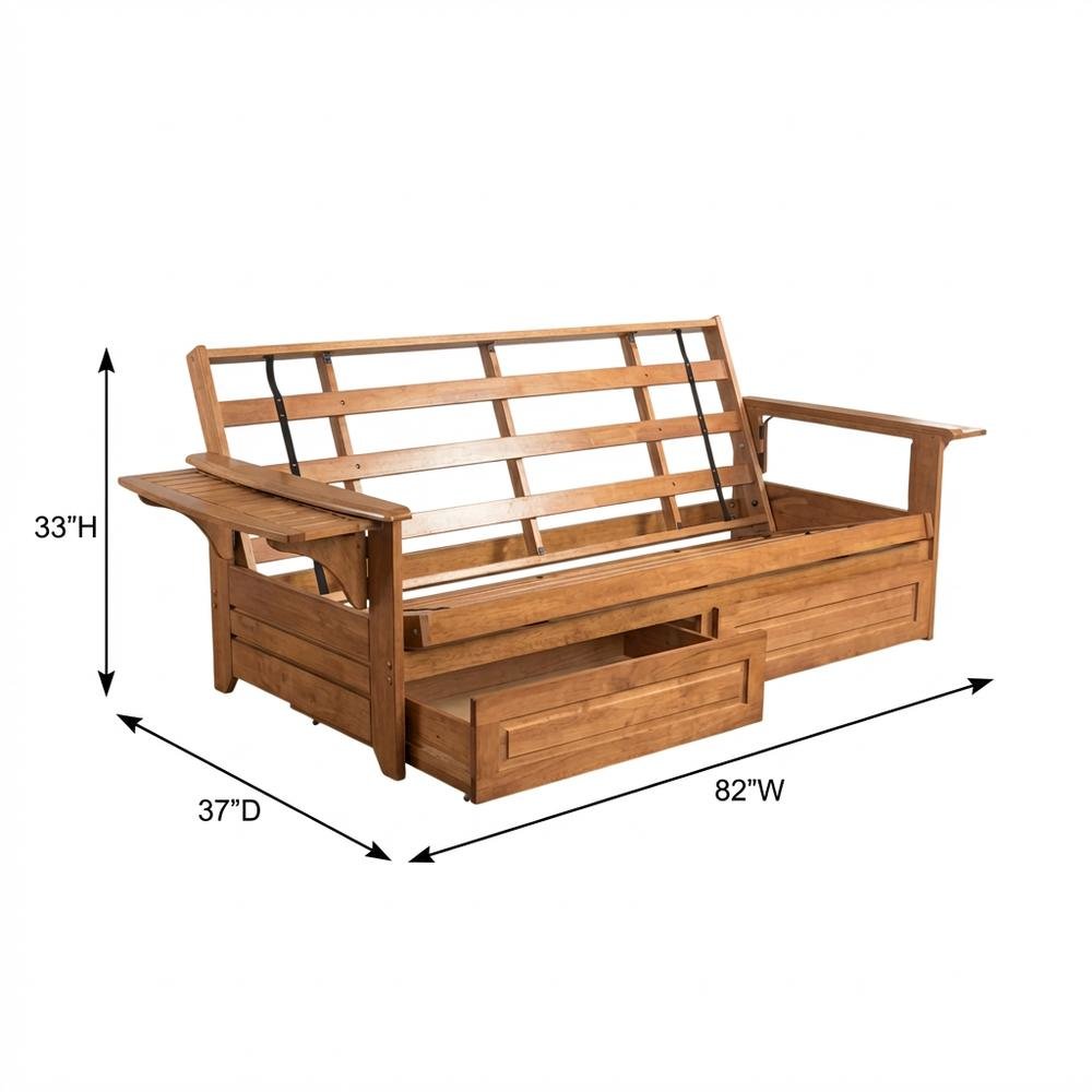 Foldable Fabric Futon with Polyester Cover and Sturdy Frame