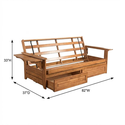 Foldable Fabric Futon with Polyester Cover and Sturdy Frame