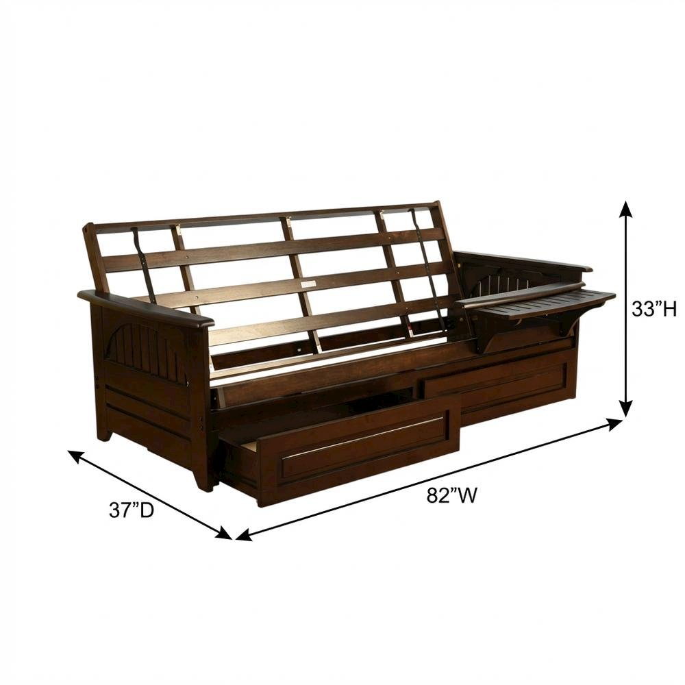 Contemporary Fabric Futon with Polyester Cover and Sturdy Frame