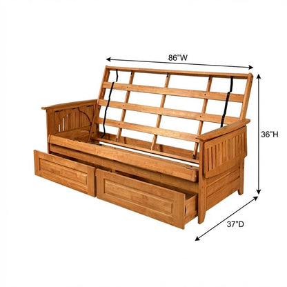 Gray Futon Sofa Bed with Durable Frame and Comfortable Mattress