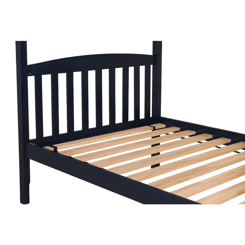 Twin Bunk Bed with Storage Drawers, Twin, Navy Blue (Mattresses Not Included)