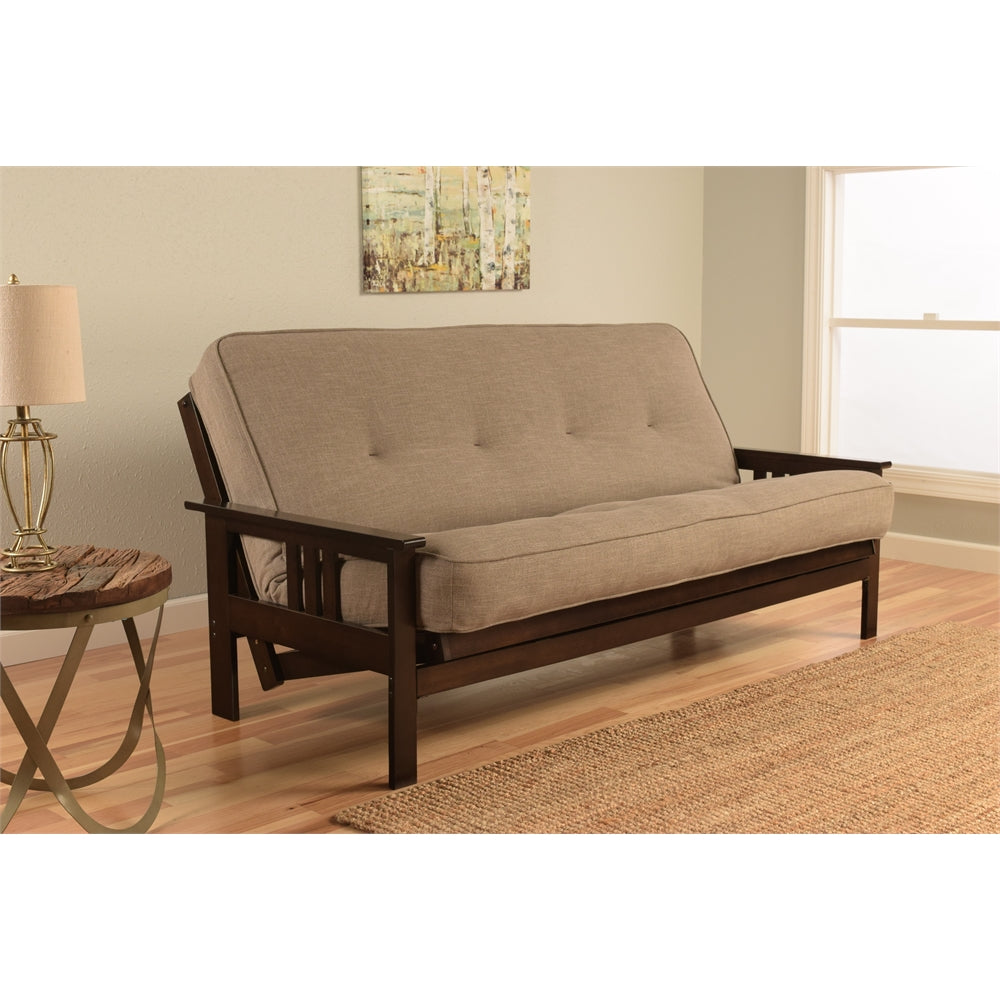 Monterey Frame-Espresso Finish-Linen StoneMattress
