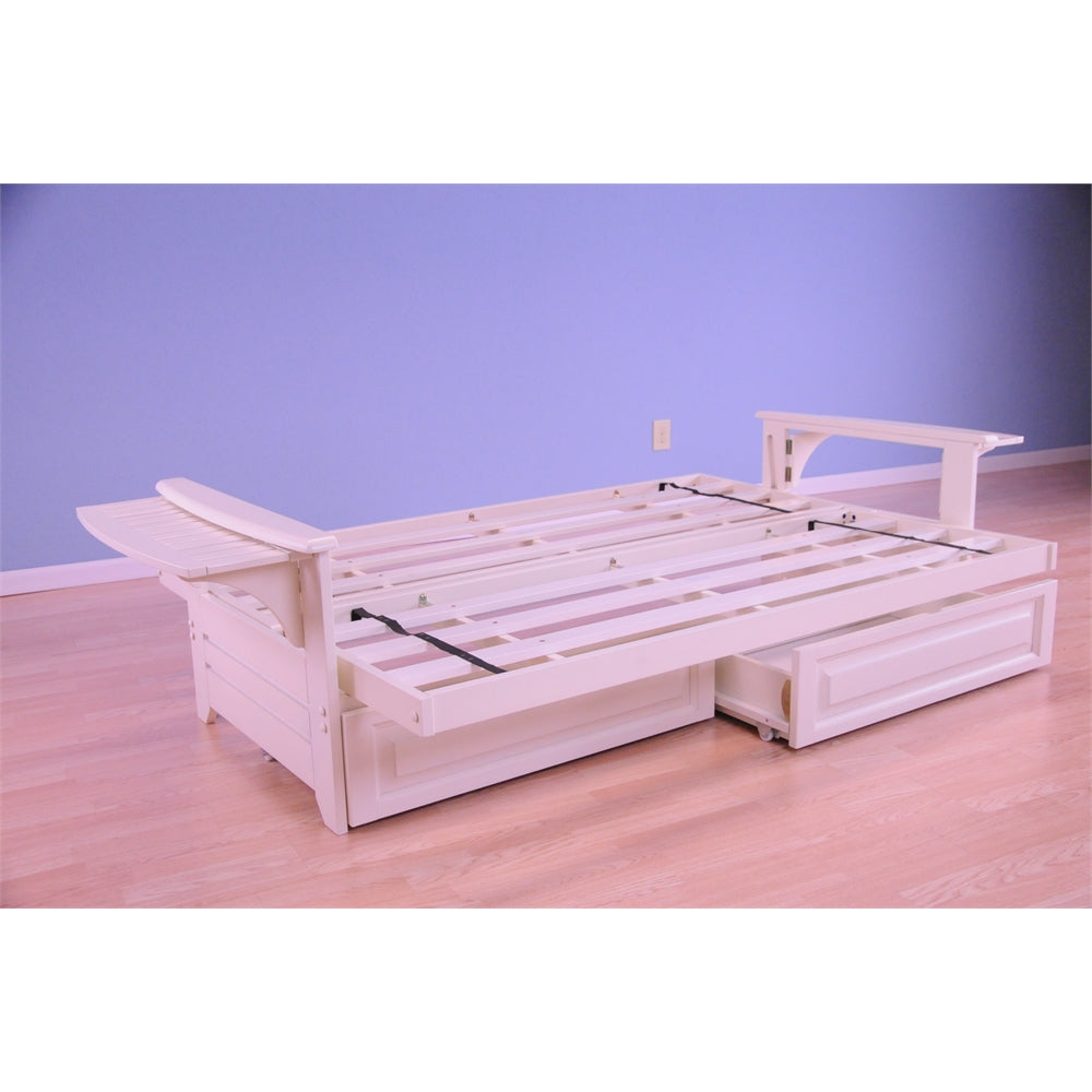 Phoenix Frame/Antique White Finish/Storage Drawers