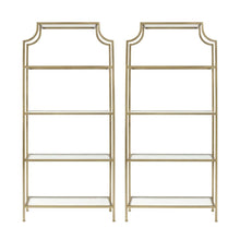 Freestanding Shelf with Soft Gold Finish and Anti-Tip Hardware