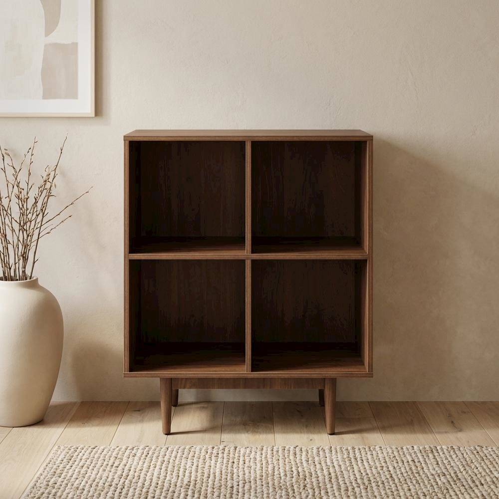 Record Player Stand with Vinyl Storage, Compact Entertainment Center
