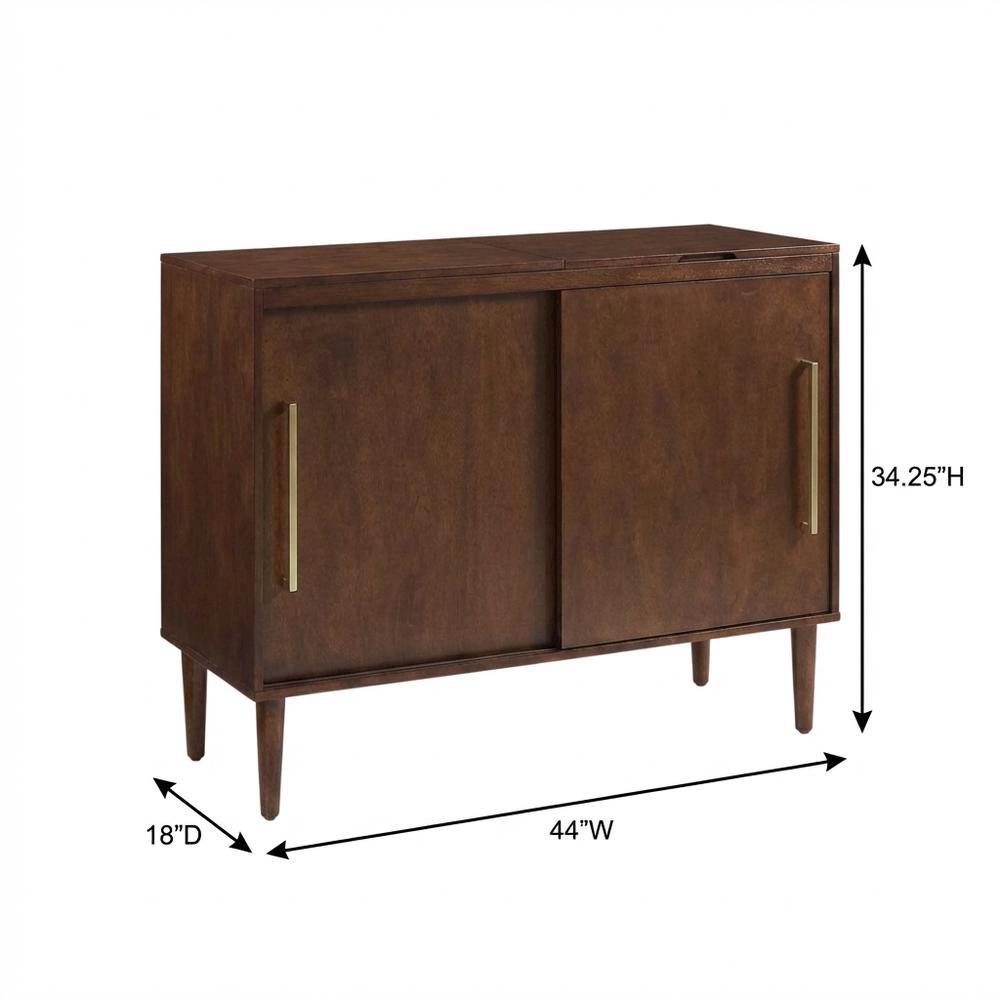 Mahogany Media Console with Anti-Tip Hardware and Sturdy Design