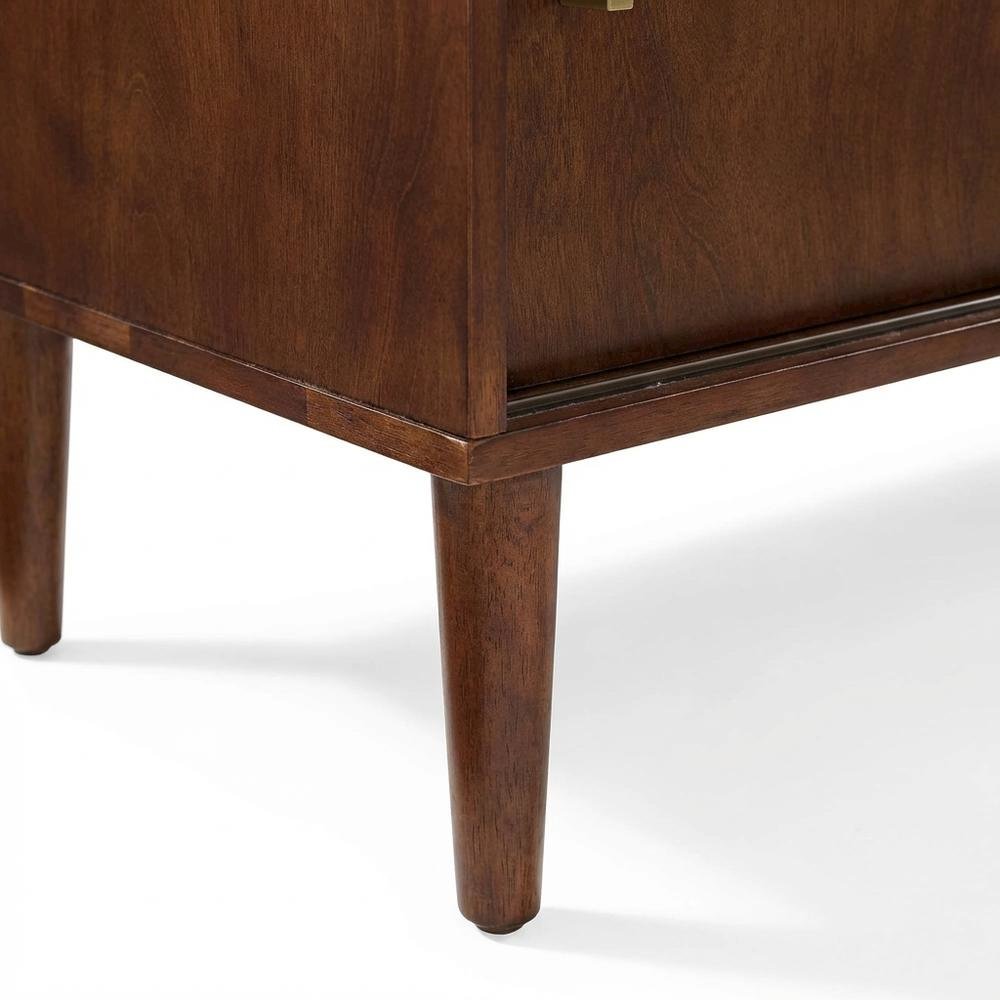 Mahogany Media Console with Anti-Tip Hardware and Sturdy Design