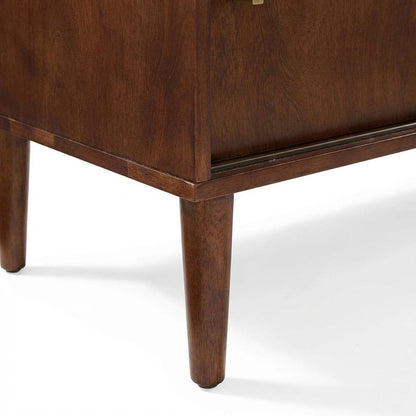 Mahogany Media Console with Anti-Tip Hardware and Sturdy Design