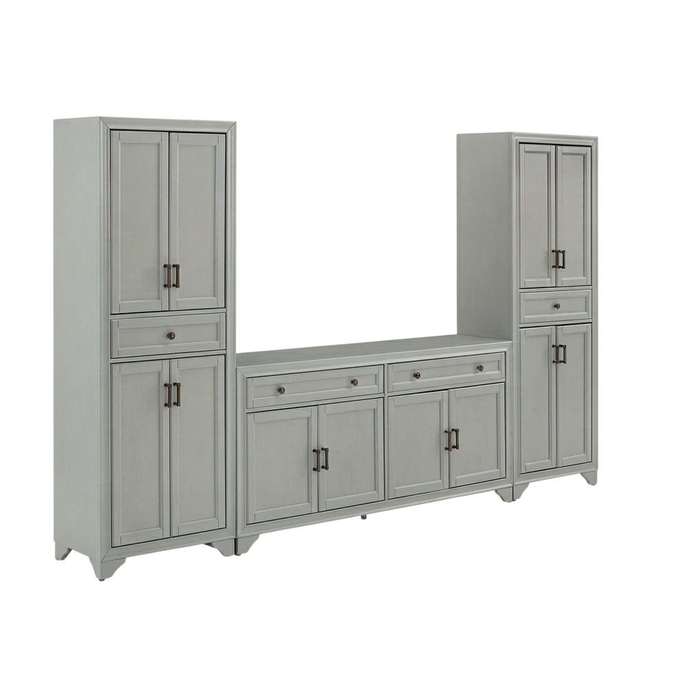 3-Piece Entertainment Center with Sideboard and Storage Pantries