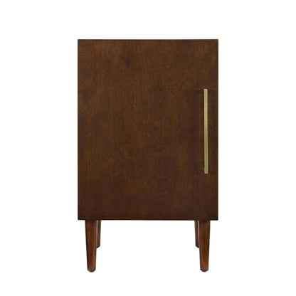 Mahogany Record Player Stand with Anti-Tip Mechanism and Elevated Clearance